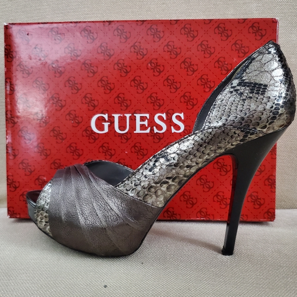 Guess Silver Holbrook Synthetic Heels